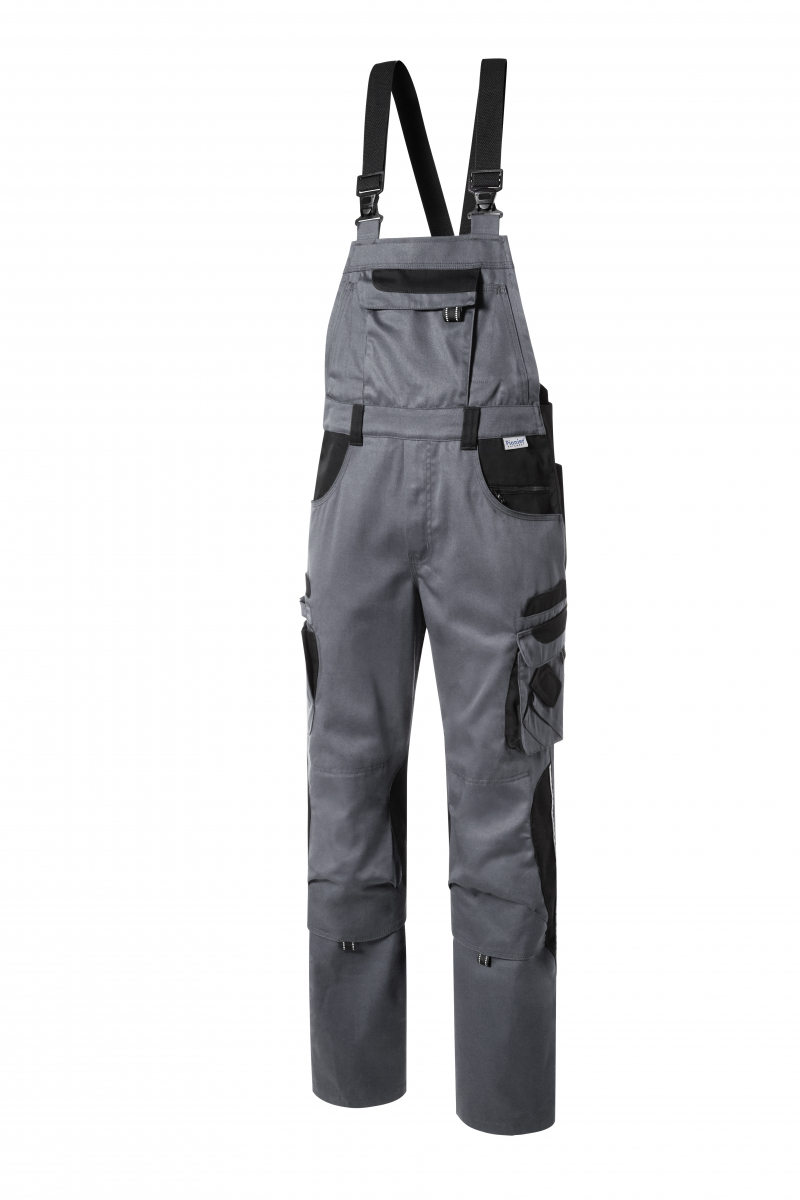 PIONIER-Workwear, Arbeits-Berufs-Latz-Hose, TOOLS, 285g/m², grau/schwarz
