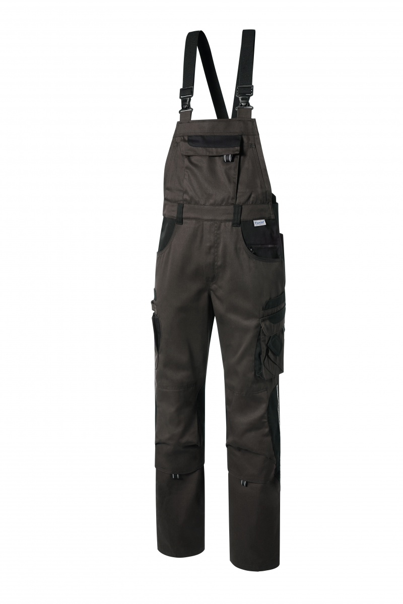 PIONIER-Workwear, Arbeits-Berufs-Latz-Hose, TOOLS, 285g/m², braun/schwarz