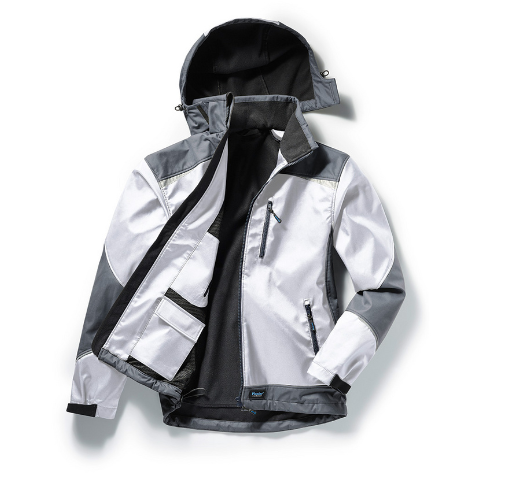 PIONIER-Softshelljacke, OUTDOOR, weiß/dunkelgrau