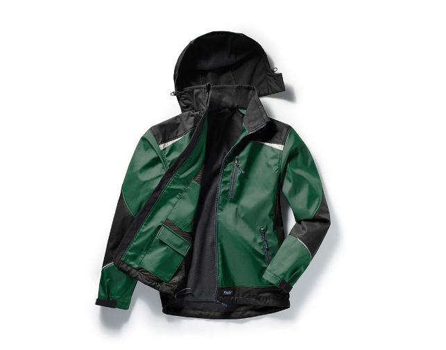 PIONIER-Softshelljacke, OUTDOOR, grün/schwarz