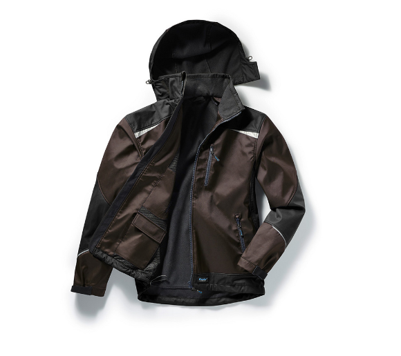 PIONIER-Softshelljacke, OUTDOOR, braun/schwarz