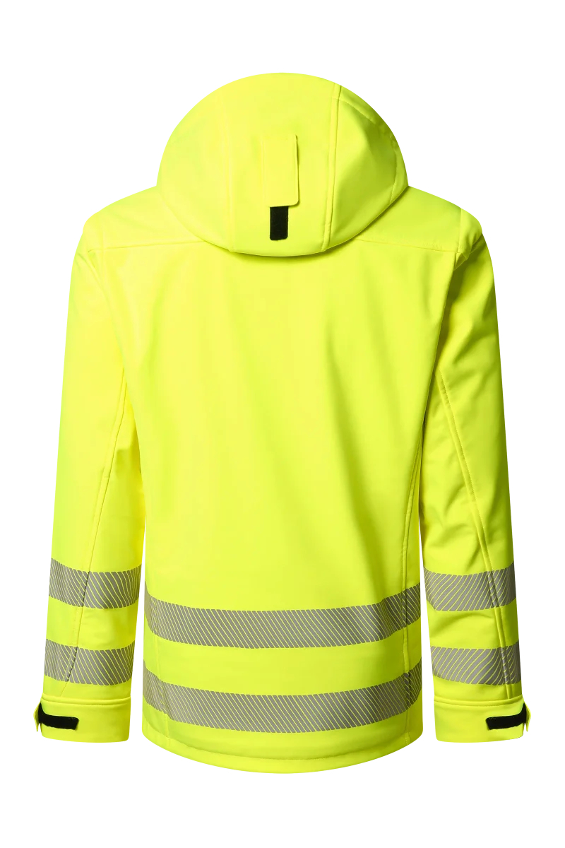 Pionier-PW Hi-Vis Softshell Jacke, High Visible Yellow/Dress Blues