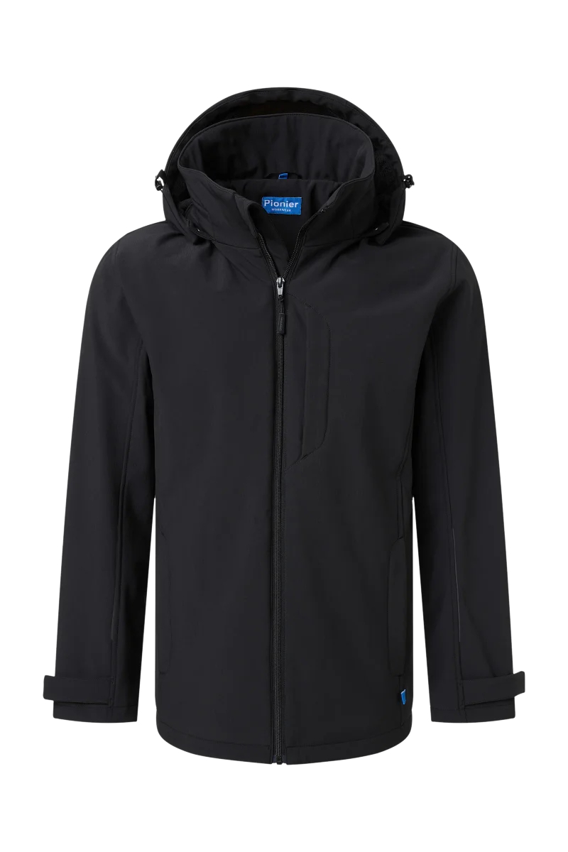 Pionier-Softshell Jacke, Schwarz