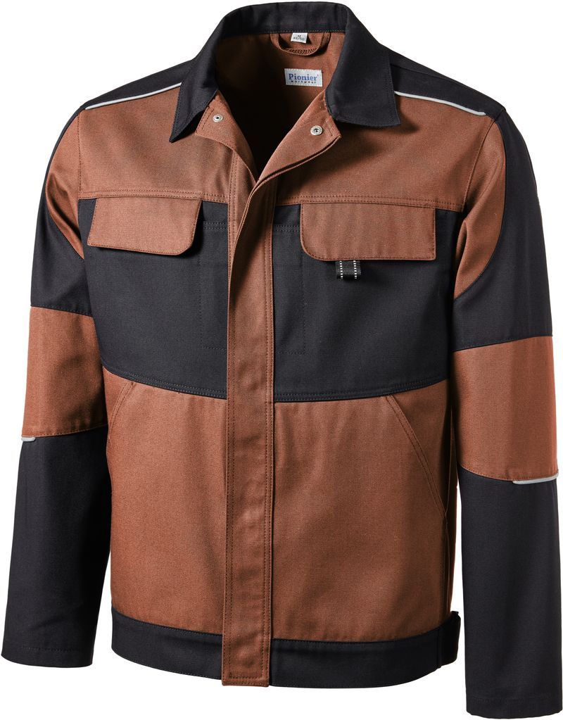 PIONER-Workwear, Arbeits-Berufs-Bund-Jacke, RESIST 1, ca. 300g/m, indian red/schwarz