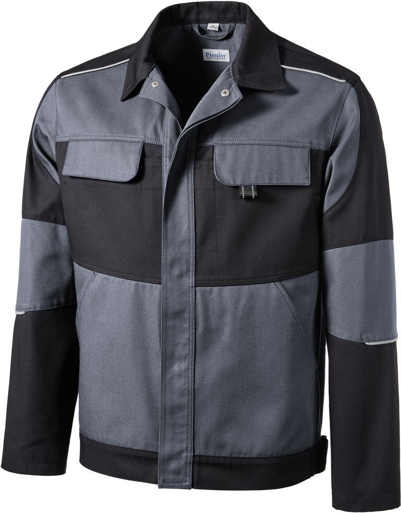 PIONER-Workwear, Arbeits-Berufs-Bund-Jacke, RESIST 1, ca. 300g/m, grau/schwarz