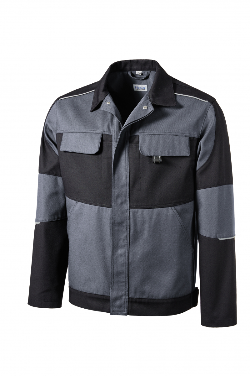 PIONER-Workwear, Arbeits-Berufs-Bund-Jacke, RESIST 1, ca. 300g/m², grau/schwarz