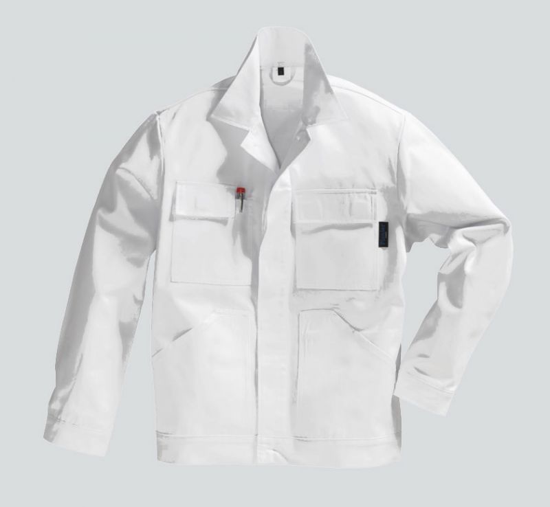 PIONER-Workwear, Arbeits-Berufs-Bund-Jacke, COTTON PURE, ca. 280g/m, weiss