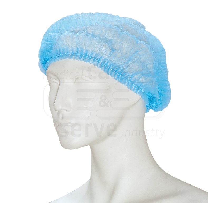 WIROS-Einweg-Vlies-Hauben, Einmalhauben, Clip, Pkg. á 100 Stück, VE = 1000 Stück, blau