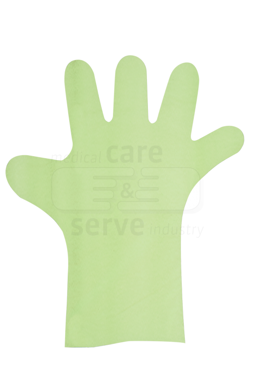 WIROS-Hand-Schutz, Einweg-PE Einmal-Handschuhe, 0,03 mm, 37 cm, Pkg á 100 Stück, VE = 1 Pkg, grün