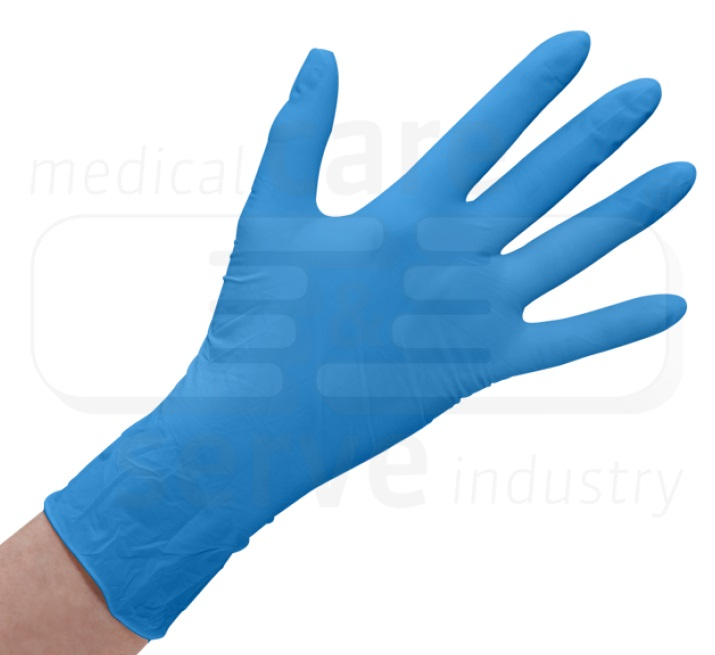 WIROS-Hand-Schutz, Einweg-Latex Handschuhe, gepudert, glatt, Spenderbox, blau, Pkg  100 Stck, VE = 1 Pkg.