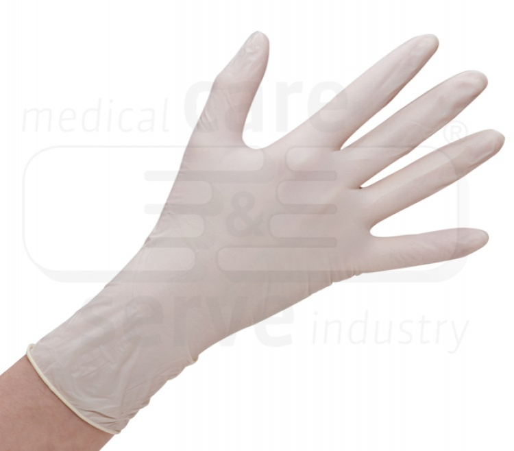 WIROS-Hand-Schutz, Einweg-Latex Handschuhe, Grip Plus, puderfrei, Spenderbox, naturwei, Pkg  100 Stck, VE = 10 Pkg.