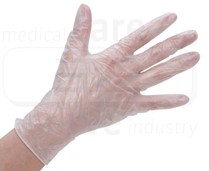 WIROS-Hand-Schutz, Einweg-Vinyl Handschuhe, gepudert, Spenderbox, wei, Pkg  100 Stck, VE = 10 Pkg.