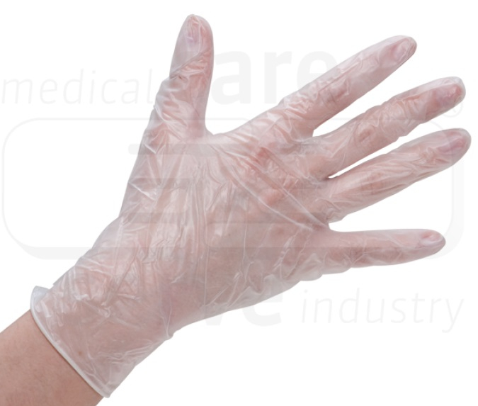 WIROS-Hand-Schutz, Einweg-Vinyl Handschuhe, gepudert, Spenderbox, wei, Pkg  100 Stck, VE = 10 Pkg.