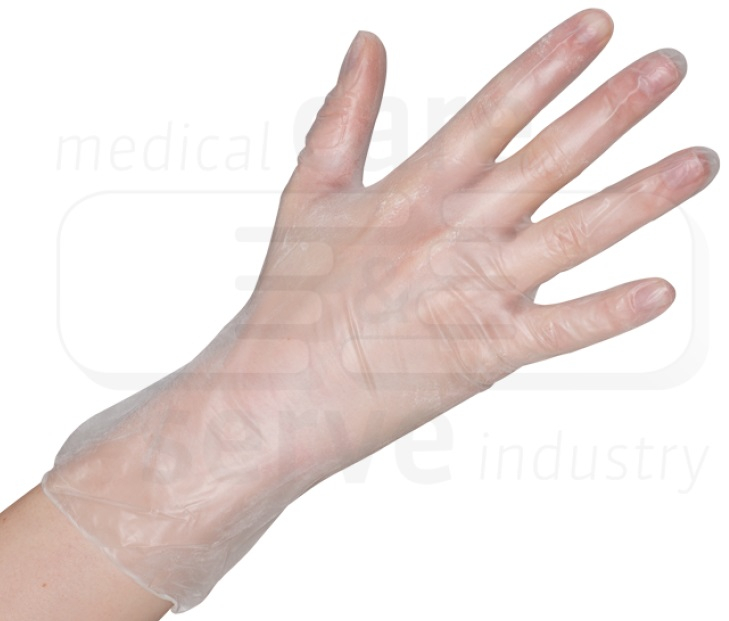 WIROS-Hand-Schutz, Einweg-Vinyl Handschuhe, gepudert, Premium plus, Spenderbox, wei, Pkg  100 Stck, VE = 10 Pkg.