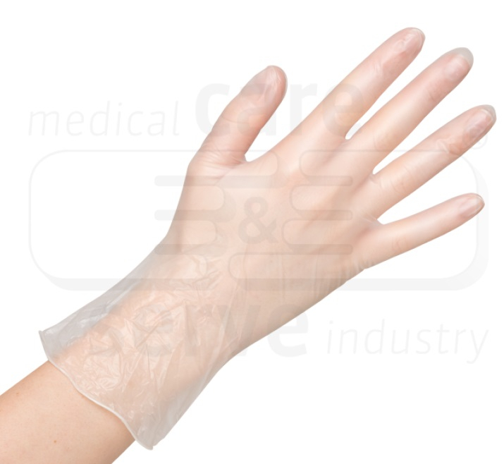 WIROS-Hand-Schutz, Einweg-Vinyl Handschuhe, puderfrei, efficient, Spenderbox, Pkg  100 Stck, VE = 10 Pkg, semi transparent, wei