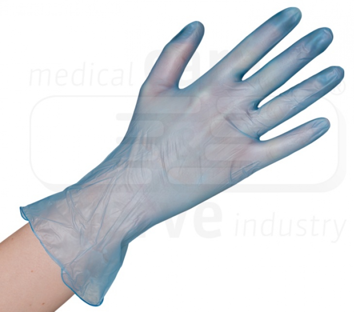 WIROS-Hand-Schutz, Einweg-Vinyl Handschuhe, puderfrei, Spenderbox, blau, Pkg  100 Stck, VE = 10 Pkg.