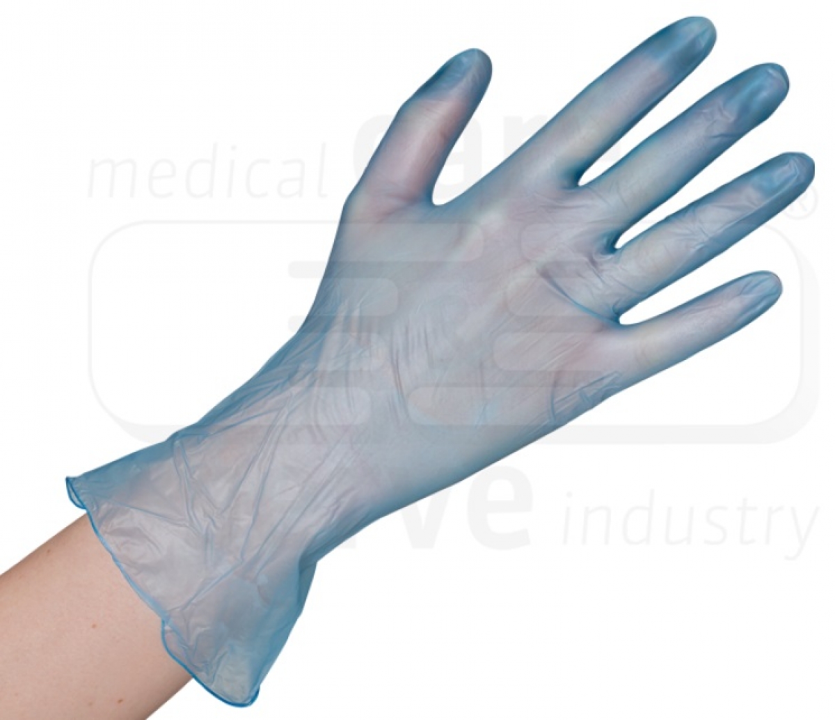 WIROS-Hand-Schutz, Einweg-Vinyl Handschuhe, puderfrei, Spenderbox, blau, Pkg  100 Stck, VE = 10 Pkg.