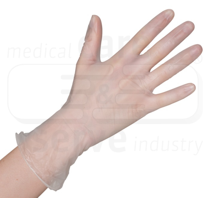 WIROS-Hand-Schutz, Einweg-Vinyl Handschuhe, puderfrei, Spenderbox, wei, Pkg  100 Stck, VE = 10 Pkg.