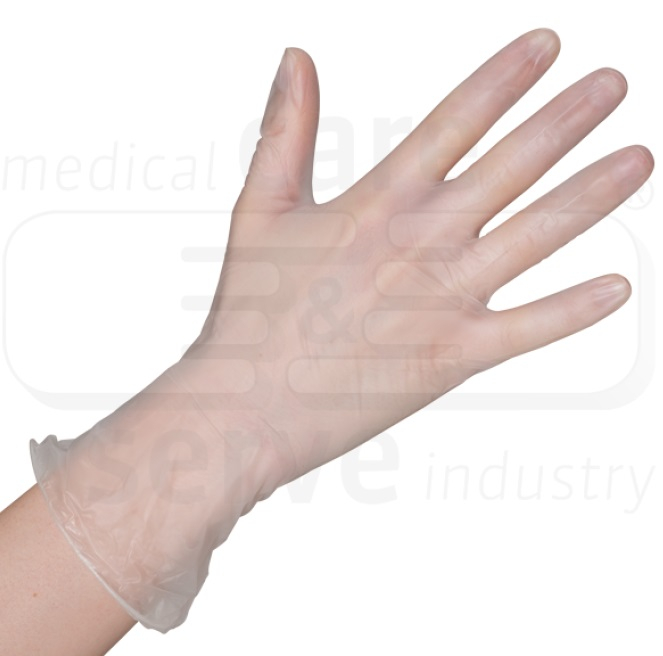 WIROS-Hand-Schutz, Einweg-Vinyl Handschuhe, puderfrei, Spenderbox, wei, Pkg  100 Stck, VE = 10 Pkg.