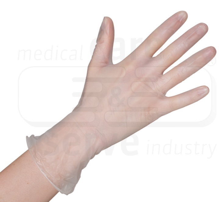 WIROS-Hand-Schutz, Einweg-Vinyl Handschuhe, puderfrei, Spenderbox, wei, Pkg  100 Stck, VE = 10 Pkg.