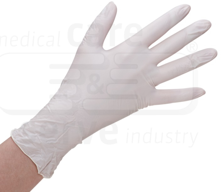 WIROS-Hand-Schutz, Einweg-Vinyl Handschuhe, puderfrei, stretch plus, Spenderbox, creme, Pkg á 100 Stück, VE = 10 Pkg.