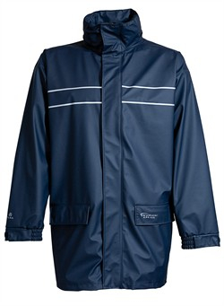 ELKA-Workwear, Rainwear-Wetter-Schutz, PU-Workwear, Regen-Jacke, Parka Dry Zone D-Lux, marine