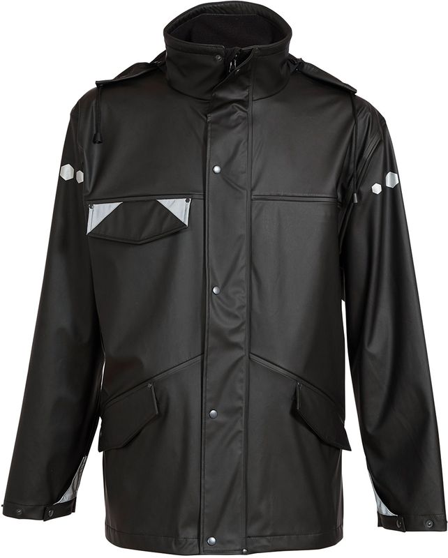 ELKA-Workwear, Rainwear-Wetter-Schutz, PU-Workwear, Regen-Jacke,  DRY ZONE, 190g/m, schwarz