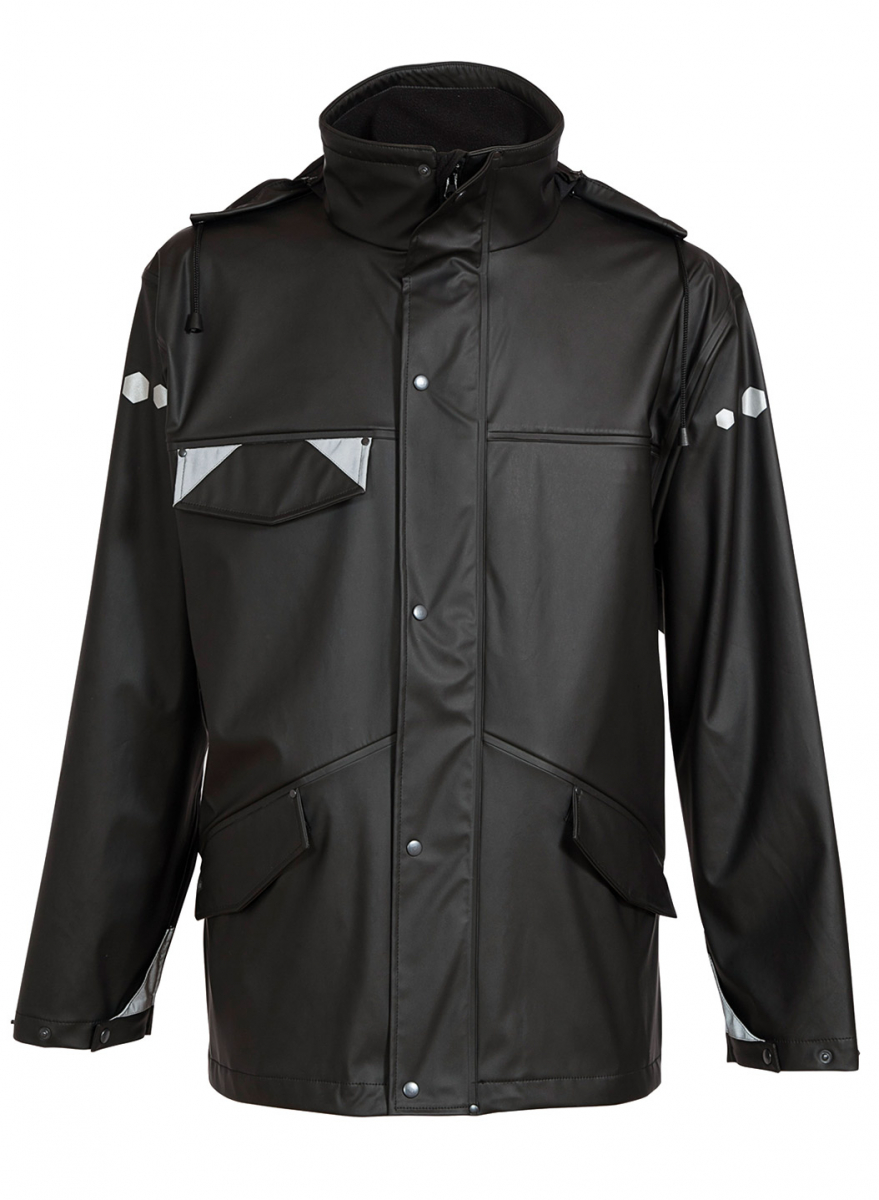 ELKA-Workwear, Rainwear-Wetter-Schutz, PU-Workwear, Regen-Jacke, DRY ZONE, 190g/m², schwarz