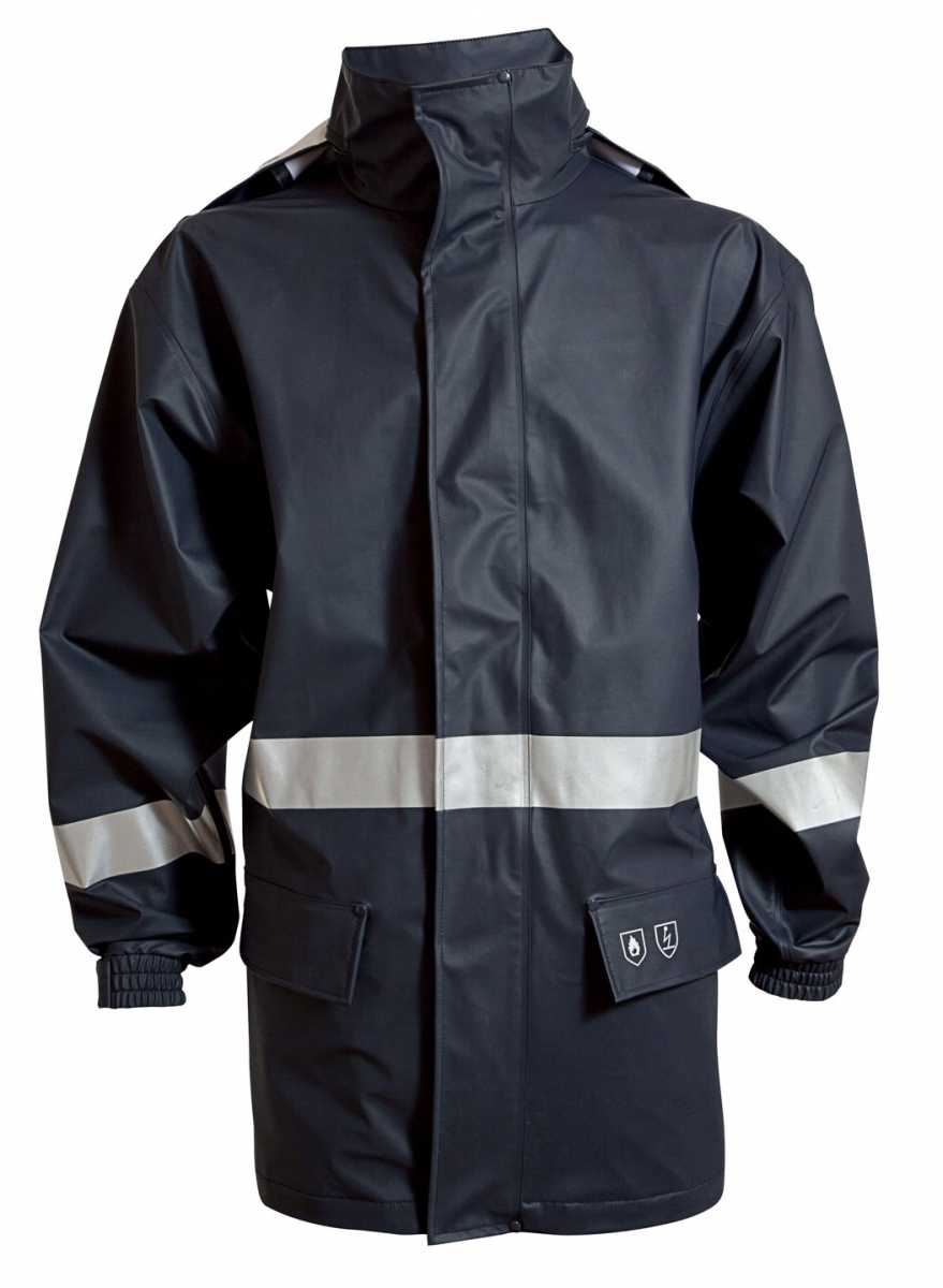 ELKA-Workwear, Rainwear-Wetter-Schutz, PU-Workwear, Regen-Jacke, DRY ZONE OFFSHORE, 200g/m², marine