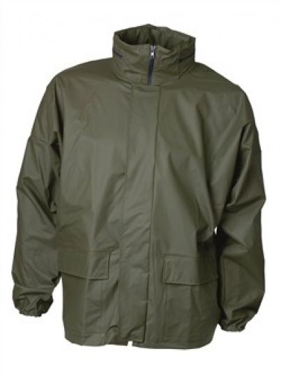 ELKA-Workwear, Rainwear-Wetter-Schutz, PU-Workwear, Regen-Jacke, Xtreme mit Reiverschluss, oliv