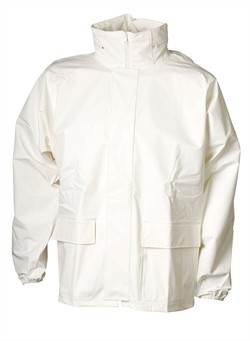 ELKA-Workwear, Rainwear-Wetter-Schutz, PU-Workwear, Regen-Jacke, Cleaning mit Reißverschluss ,weiß