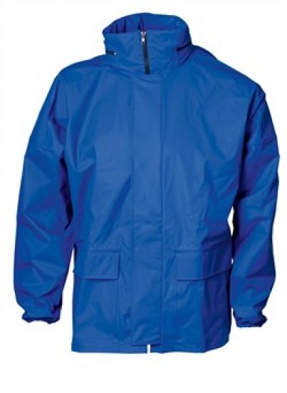 ELKA-Workwear, Rainwear-Wetter-Schutz, PU-Workwear, Regen-Jacke, Cleaning mit Reiverschluss u. 2 Taschen, cobalt