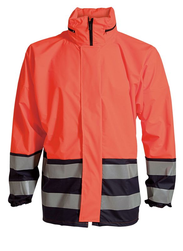 ELKA-Warnschutz, Warn-Jacke mit Reiverschluss, warnorange/marine