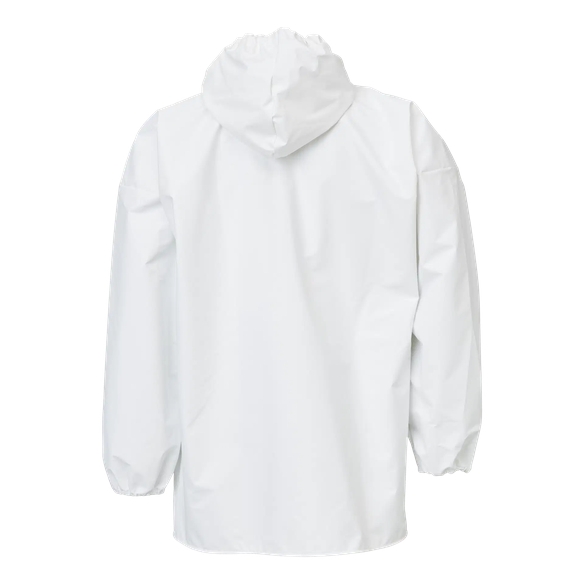 ELKA-Workwear, Rainwear-Wetter-Schutz, PU-Workwear, Regen-Jacke, Cleaning mit Druckknöpfe, weiß