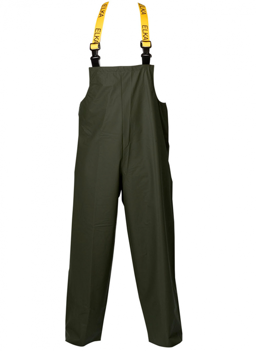 ELKA-Workwear, Rainwear-Wetter-Schutz, PU-Workwear, Regen-Latzhose, Xtreme, oliv