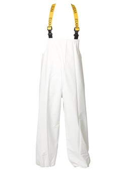 ELKA-Workwear, Rainwear-Wetter-Schutz, PU-Workwear, Regen-Latzhose, Cleaning mit Elastik am Bein, weiß