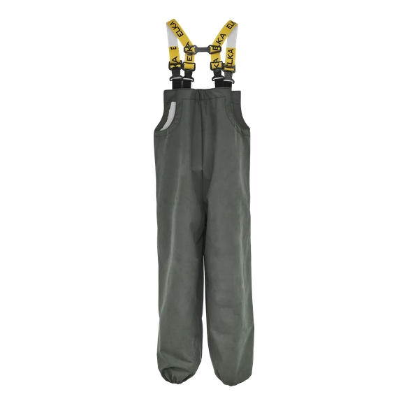 ELKA-Workwear, Rainwear-Wetter-Schutz, PU-Workwear, Regen-Latzhose, Cleaning mit Knietasche für Polster, oliv