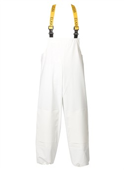 ELKA-Workwear, Rainwear-Wetter-Schutz, PU-Workwear, Regen-Latzhose, Cleaning mit Knietasche für Polster, weiß