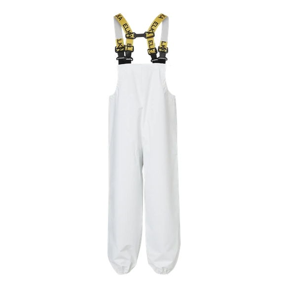 ELKA-Workwear, Rainwear-Wetter-Schutz, PU-Workwear, Regen-Latzhose, Cleaning mit Knietasche für Polster, weiß