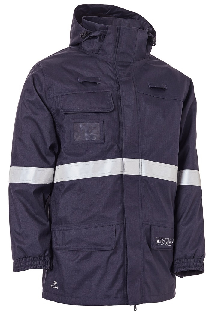 ELKA-Warnschutz, Multinorm-Parka mit Strlichtbogen, ANTIFLAME-ANTISTATIC, navy