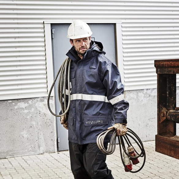 ELKA-Warnschutz, Multinorm-Parka mit Störlichtbogen, ANTIFLAME-ANTISTATIC, navy