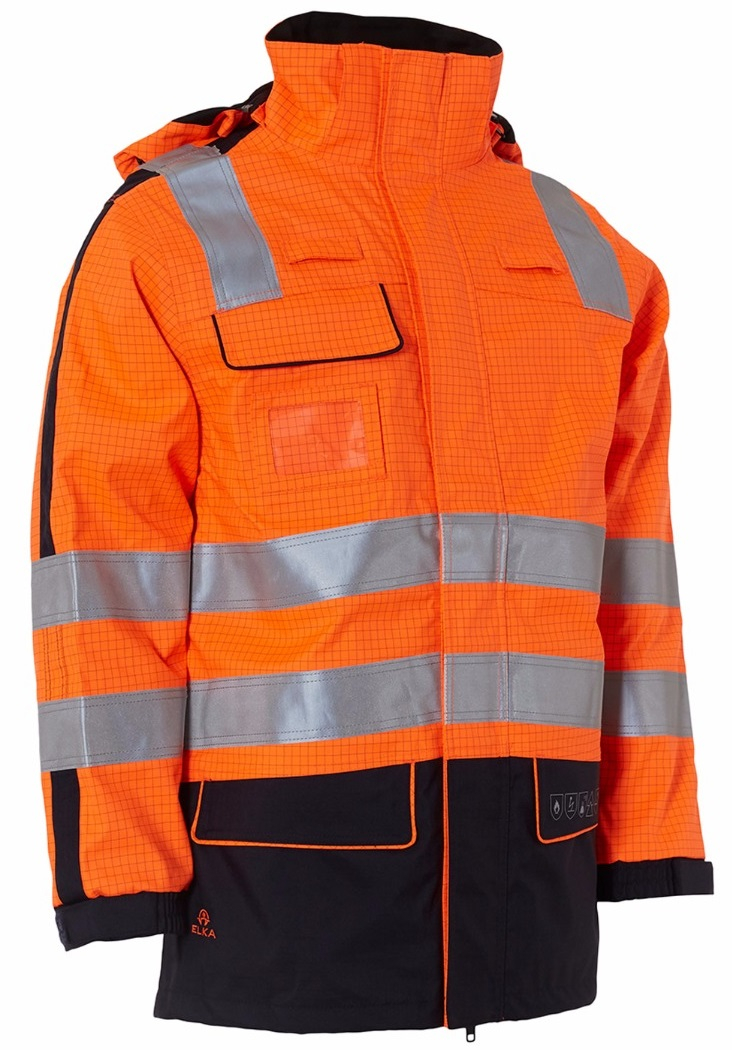 ELKA-Warnschutz, Multinorm-Parka mit Strlichtbogen, ANTIFLAME-ANTISTATIC, orange