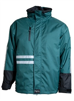 ELKA-Workwear, Rainwear-Wetter-Schutz, Regen-Jacke, mit herausnehmbarem Futter, grün/schwarz