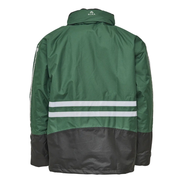 ELKA-Workwear, Rainwear-Wetter-Schutz, Regen-Jacke, mit herausnehmbarem Futter, grün/schwarz