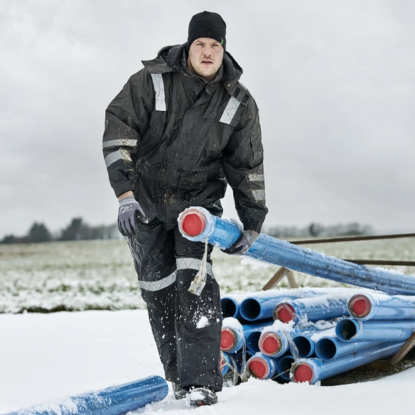 ELKA-Workwear, Rainwear-Wetter-Schutz, Thermo-Regen-Overall, Regen-Thermoanzug, Working Xtreme, grau/schwarz