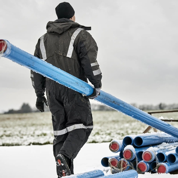 ELKA-Workwear, Rainwear-Wetter-Schutz, Thermo-Regen-Overall, Regen-Thermoanzug, Working Xtreme, grau/schwarz