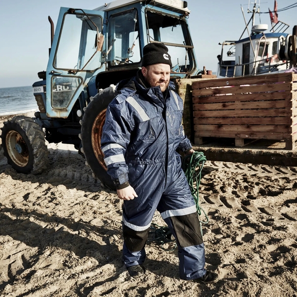ELKA-Workwear, Rainwear-Wetter-Schutz, Thermo-Regen-Overall, Regen-Thermoanzug, Working Xtreme, stahlblau/schwarz