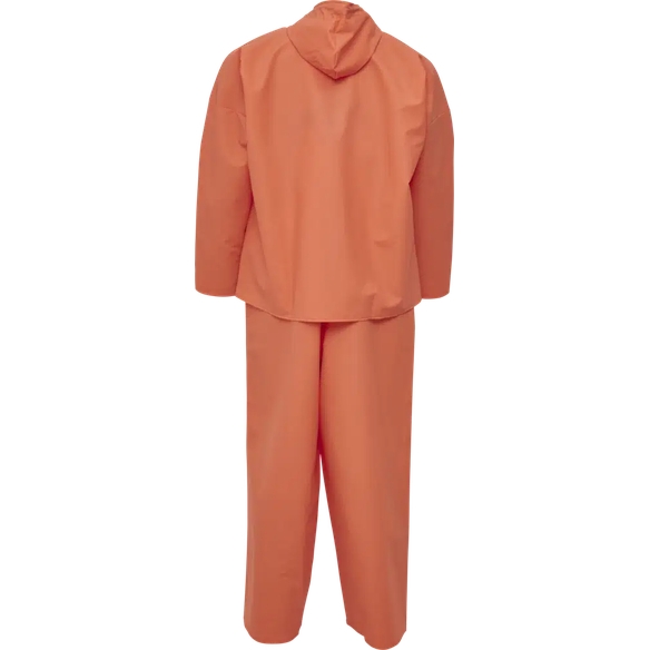 ELKA-Workwear, Rainwear-Wetter-Schutz, Regen-SchlupFELDTMANN-Workwear, Jacke mit Latzhose, Regenset, PVC LIGHT, 320g/m², orange