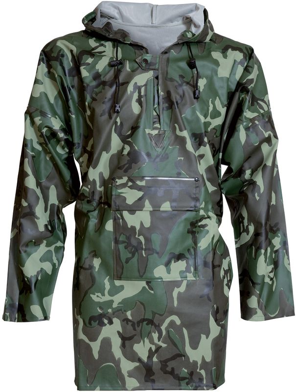 ELKA-Workwear, Rainwear-Wetter-Schutz, Regen-Mantel, PVC LIGHT, 320g/m, camouflage