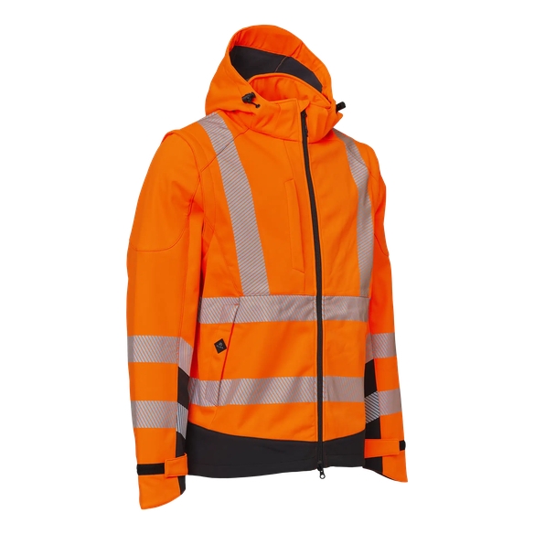 ELKA-Warnschutz-Softshelljacke, VISIBLE XTREME, warnorange/schwarz